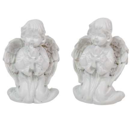 Angyal térdelő poly fehér M6cm