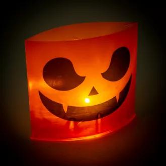Lámpás halloween műa.  LED-es M8,5x10cm