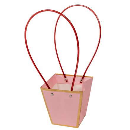 Virágtasak rózsaszín arany szegéllyel 8x12x12,5cm