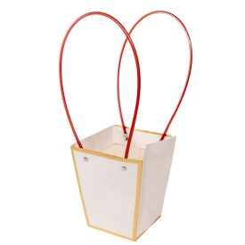 Virágtasak fehér arany szegéllyel 9,5x13x15,5cm