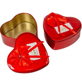 Szív alakú fém doboz masnival M4,5x11,5cm
