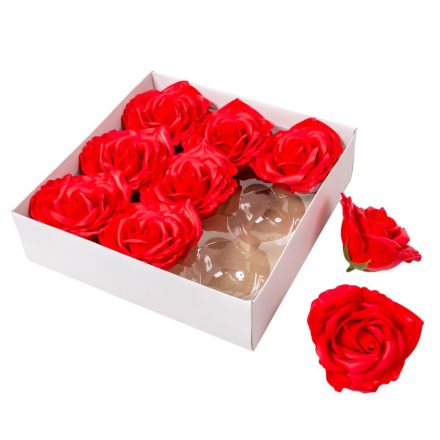 Szappanrózsafej szív piros 6,5x9cm