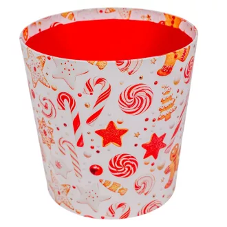 Papír kaspó mézeskalács mintás D17cm M18cm