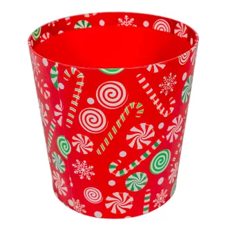 Papír kaspó cukorka mintás D17cm M18cm