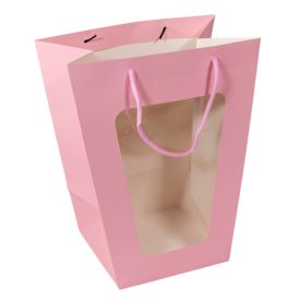 Virágtasak rózsaszín 25x16x30cm