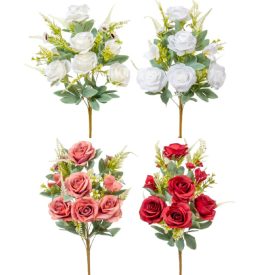 Rózsa csokor féloldalas 7v. mix M51cm 12db/#