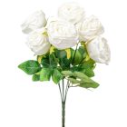 Rózsa csokor 7v. fehér M43cm 12db/#