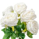 Rózsa csokor 7v. fehér M43cm 12db/#