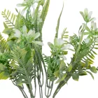 Hamvas virágos zöld bokor 7ágú M36cm 24db/#