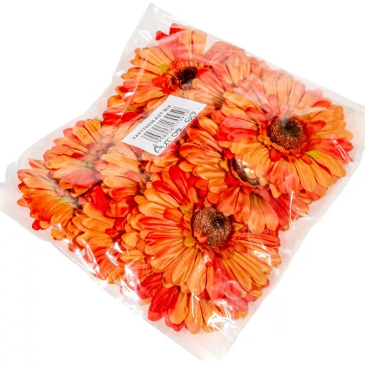 Gerbera virágfej őszi narancs D12cm 12db/csom.