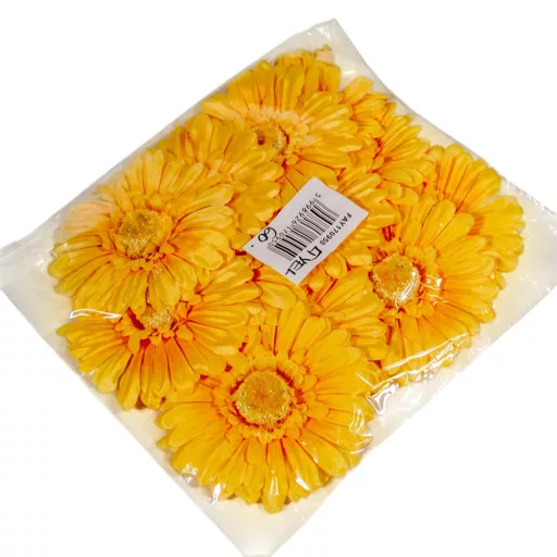 Gerbera virágfej világossárga D12cm 12db/csom.