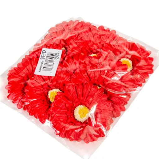 Gerbera virágfej piros D12cm 12db/csom.