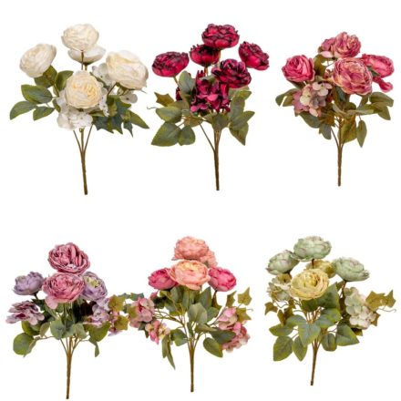 Bazsarózsa csokor 5v. mix M30cm 40db/#