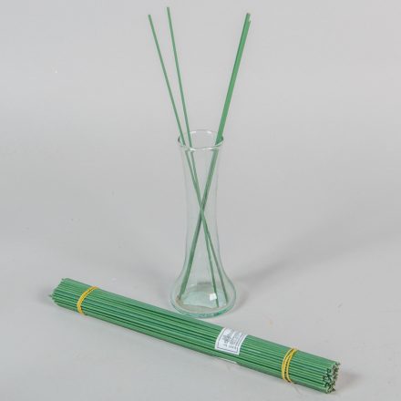 Drót szál zöld műanyag bevonat 30cm 120db/köteg