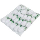 Rózsabimbó virágfej 7cm fehér 24db/csom