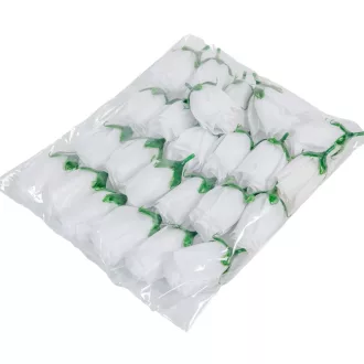 Rózsabimbó virágfej 7cm fehér 24db/csom