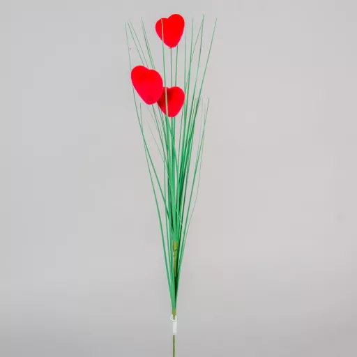 Füves ág 3 szív pickkel M63cm
