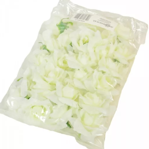 Angyalrózsa virágfej krém D6cm 24db/csom 288db/#