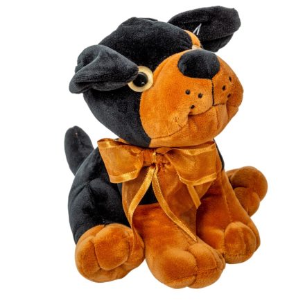 Plüss ballagói fekete kutya 15cm
