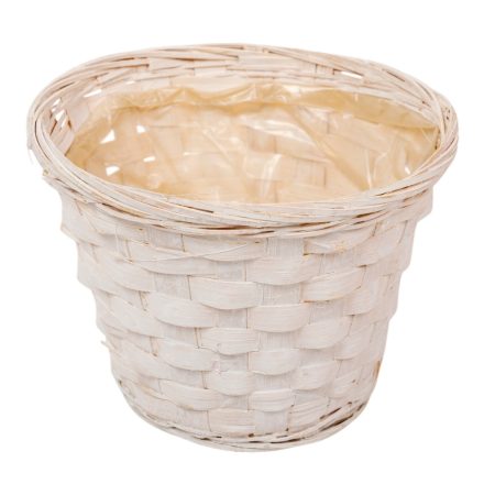 Bambusz kaspó fehér D15cm M11cm