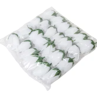 Rózsa virágfej 6,5cm fehér 24db/csom