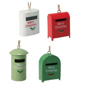 Postaláda fém akasztós Merry Christmas felirattal  6-8cm