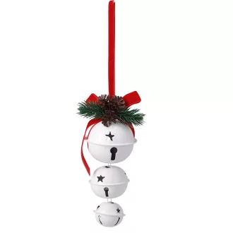 Csengő akasztós dísz fehér 16cm 