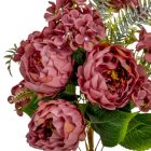 Peoni, hortenzia féloldalas csokor 11v. világos lila M50cm 8db/#