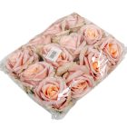 Rózsa virágfej rózsaszín D10cm 12db/csom