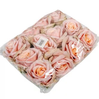 Rózsa virágfej rózsaszín D10cm 12db/csom