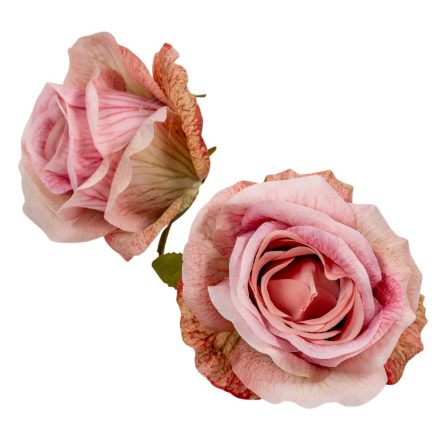 Rózsa virágfej sötét rózsaszín D10cm 12db/csom