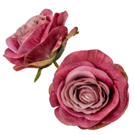 Rózsa virágfej sötétmályva D8cm 12db/csom