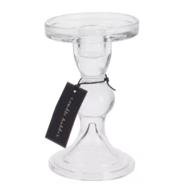 Talpas üveg gyertyatartó M13cm