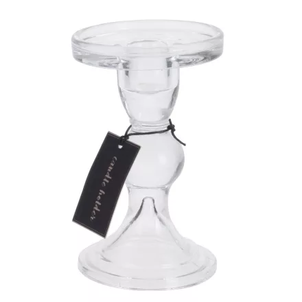Talpas üveg gyertyatartó M13cm