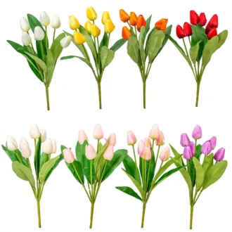 Tulipán csokor 7v. mix M43cm 24db/# 