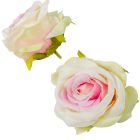 Rózsa virágfej D7cm krém-rózsaszín 12db/csom