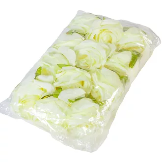 Nyílt rózsafej D7cm krém 12db/csom