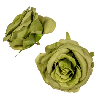 Nyílt rózsafej D7cm oliva 12db/csom