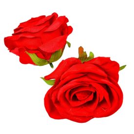 Nyílt rózsafej D7cm piros 12db/csom