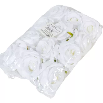 Nyílt rózsafej D7cm fehér 12db/csom