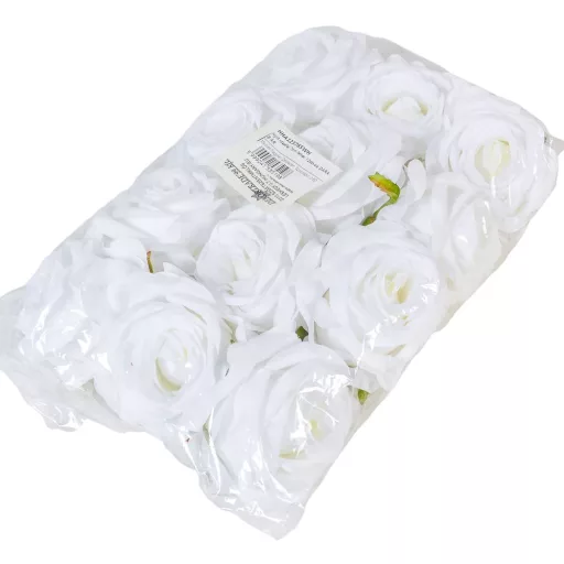 Nyílt rózsafej D7cm fehér 12db/csom
