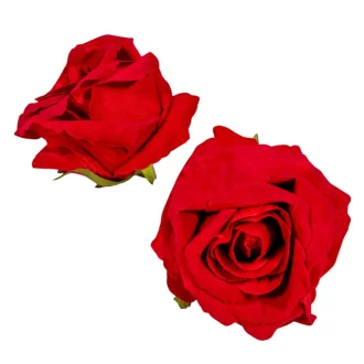 Rózsa virágfej bársony D9cm 12db/csom
