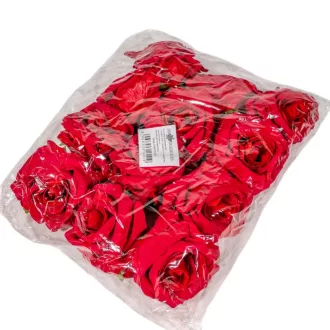 Rózsa virágfej bársony D9cm 12db/csom