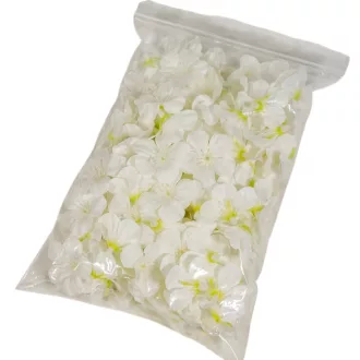 Textil kisvirág fehér 4cm kb.120db-os