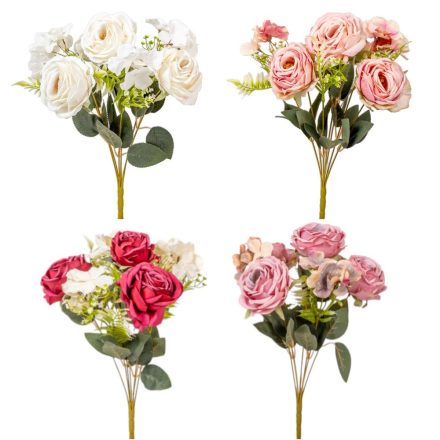 Peoni,hortenzia csokor 7v. mix M43cm 24db/#