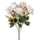 Rózsa csokor 5v. krém M47cm 36db/#