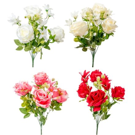 Rózsa csokor 7v. mix M42cm 24db/#