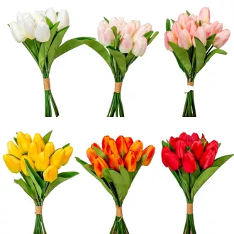 Tulipán köteg szatén mix 12v. M33cm 24db/#