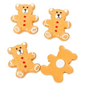 Mézeskalács maci öntapadós poly 4cm 4db-os