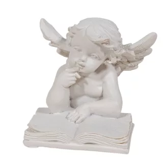 Angyal könyvvel poly fehér M7,5cm